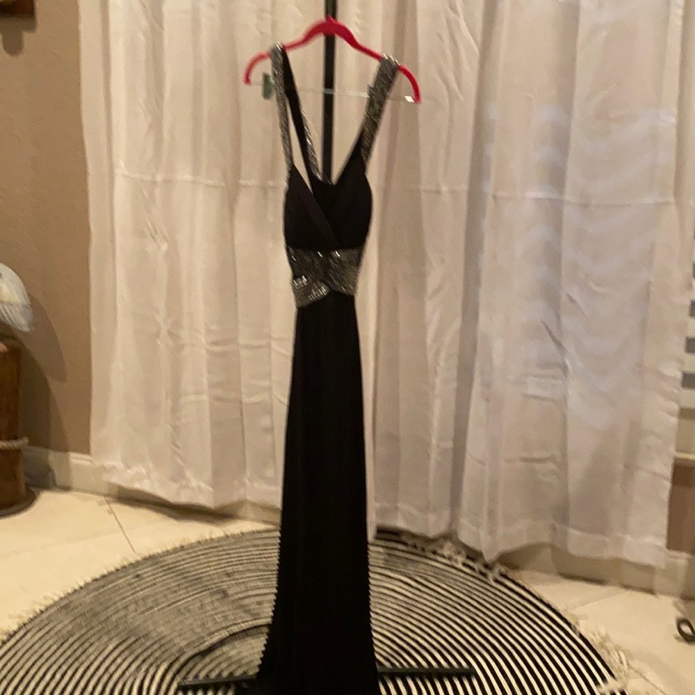 Floor length black gown